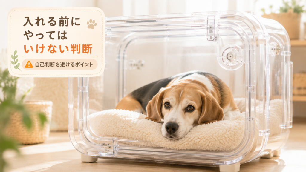 入れる前にやってはいけない判断