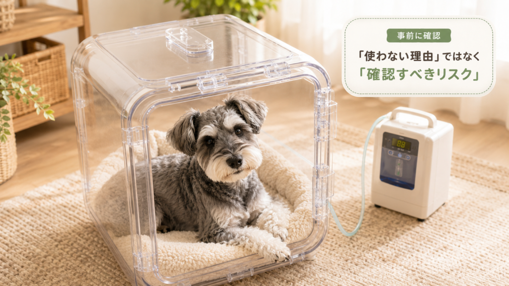 犬酸素室のデメリットは「使わない理由」ではなく「確認すべきリスク」