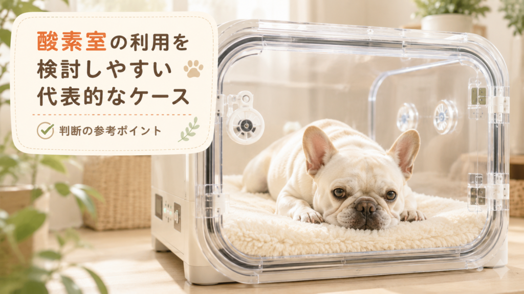 酸素室の利用を検討しやすい代表的なケース